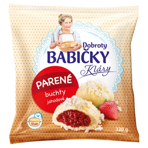 Dobroty Babičky Kláry Parené buchty jahodové 4 x(320 g)