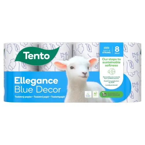 Tento Ellegance Blue Decor toaletný papier 3 vrstvy 8 kotúčov