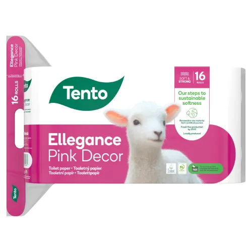 Tento Ellegance Pink Decor toaletný papier 3 vrstvy 16 kotúčov