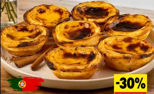 Pastel de Nata koláčik z lístkového cesta s vanilkovým krémom