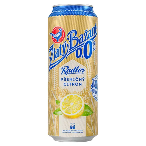 Zlatý Bažant Radler 0,0% pšeničný citrón