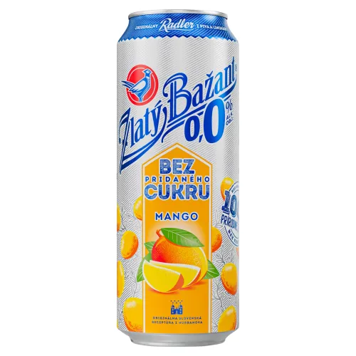 Zlatý Bažant Radler 0,0% mango bez pridaného cukru