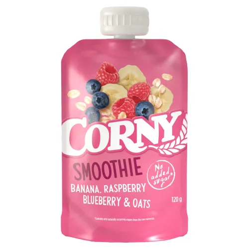 Corny Smoothie banán, malina, čučoriedka, ovsené vločky