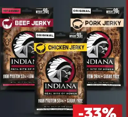 Indiana sušené mäso – Beef Jerky, Pork Jerky a Chicken Jerky