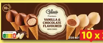 Gelatelli zmrzlinový kornútik Mini, vanilková a čokoládová príchuť