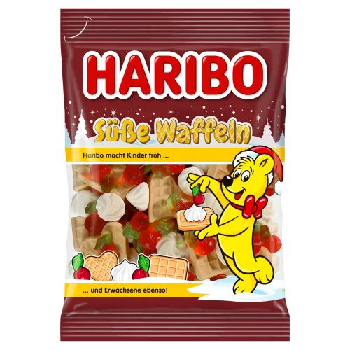 Haribo Süße Waffeln želé s ovocnou príchuťou s penovými cukríkmi