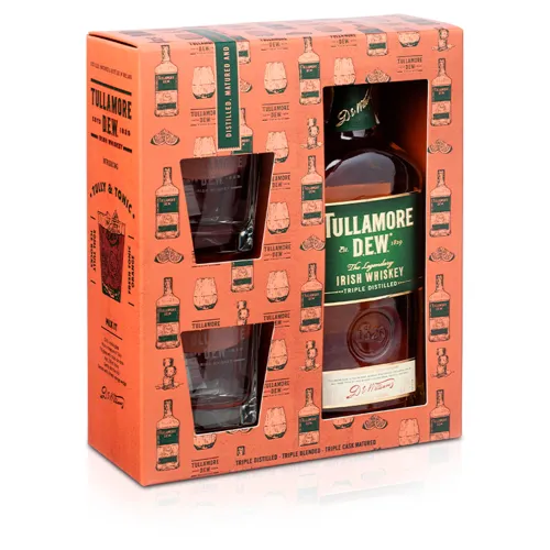 Tullamore D.E.W. Írska whiskey 40%+ 2 poháre