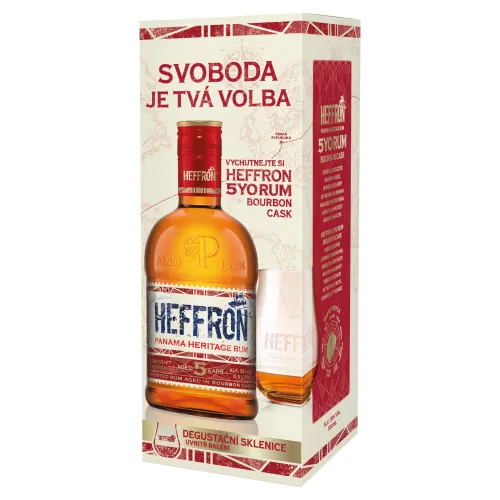 Heffron 5YO Rum Bourbon Cask 38%+ pohár