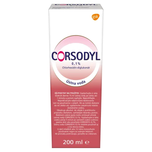 Corsodyl Ústna voda 0,1 %