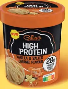 Gelatelli High Protein zmrzlina, vanilková a slaný karamel