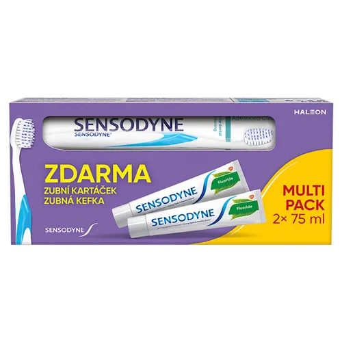 Sensodyne Fluoride zubná pasta s fluoridom 2 x+ Advanced Clean Extra Soft zubná kefka