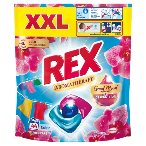 REX Power Caps Aromatherapy Good Mood koncentrovaný preddávkovaný prací prostriedok 44 praní