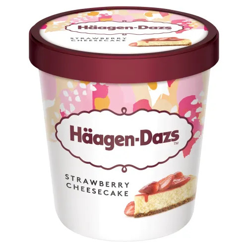 Häagen-Dazs Smotanová zmrzlina s jahodovou polevou