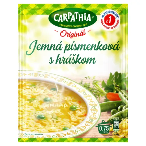 CARPATHIA Jemná písmenková polievka s hráškom vrecko