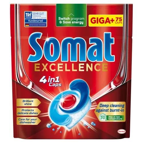Somat Excellence 4v1 kapsuly do umývačky riadu 75 x(1297,5 g)