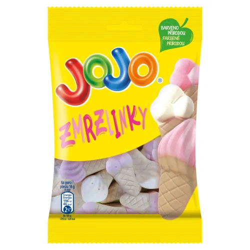 JOJO Zmrzlinky penové želé cukríky s ovocnými príchuťami