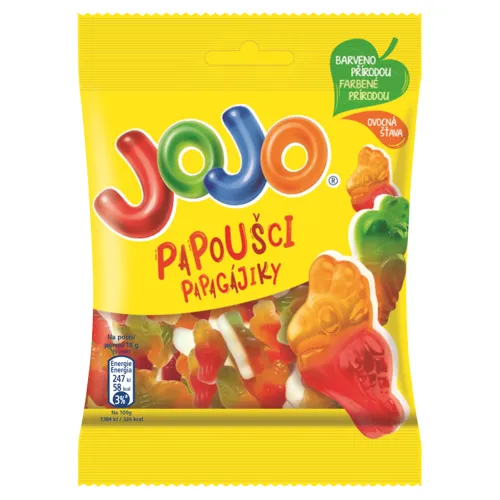 JOJO Papagájiky želé cukríky s ovocnými príchuťami