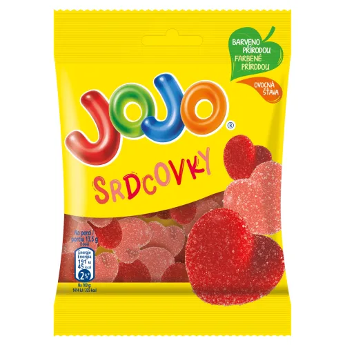 JOJO Srdcovky želé cukríky s príchuťou višne a jahody