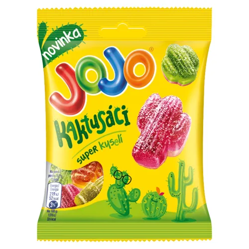 JOJO Kaktusáci mix kyslých želé cukríkov s náplňou i bez náplne, s ovocnými príchuťami