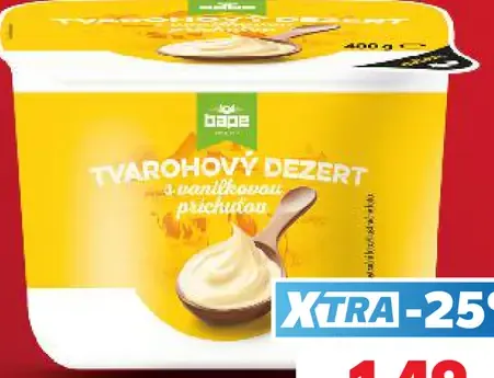 Tvarohový dezert s vanilkovou príchuťou