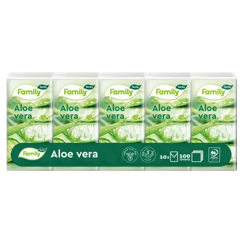 Tento Family Sensitive Aloe Vera hygienické vreckovky 3 vrstvové 10 x