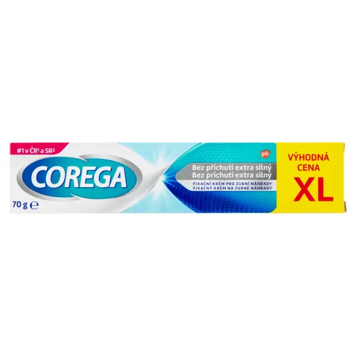 Corega Bez príchuti extra silný fixačný krém na zubné náhrady