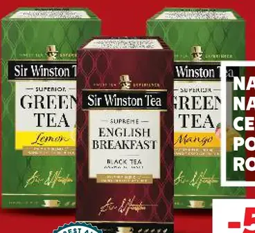 Sir Winston Tea – Green Tea Lemon, English Breakfast Black Tea, Green Tea Mango, rôzne druhy