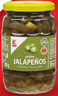 K-Classic jalapeños v náleve, krájané