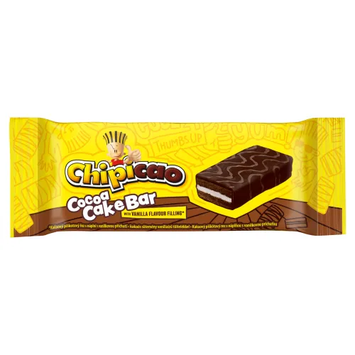 Chipicao Cake Bar kakaový piškótový rez s náplňou s vanilkovou príchuťou