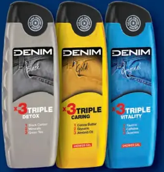 Denim sprchovací gél, Black, Gold a Original