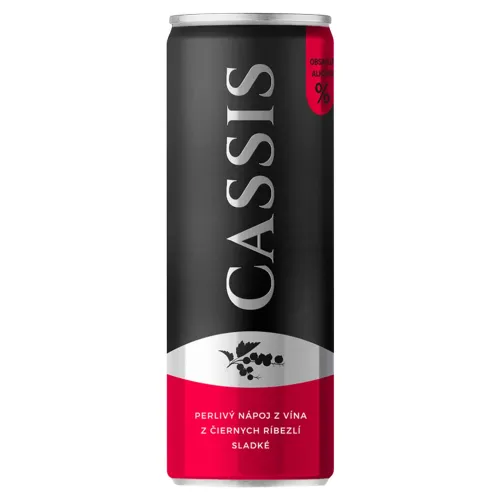 Cassis perlivý nápoj z vína z čiernych ríbezlí sladké