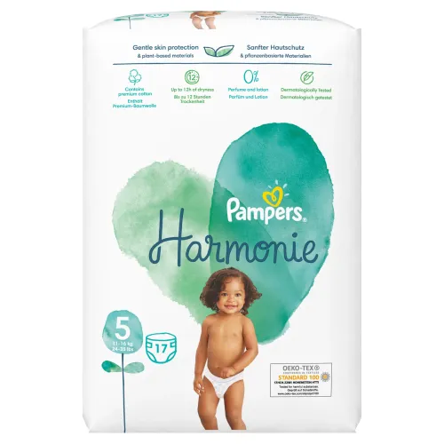 Pampers Harmonie, Veľkosť 5, 17 Plienky, 11kg-
