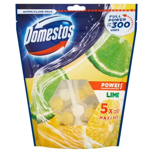 Domestos Power 5 Lime tuhý WC blok 5 x