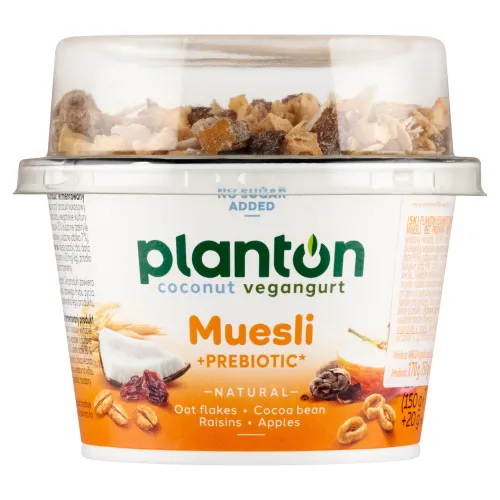 Planton Vegangurt kokosový natural prebiotikum + muesli