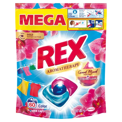 REX Power Caps Aromatherapy Good Mood koncentrovaný preddávkovaný prací prostriedok 60 praní