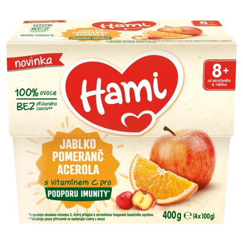 HAMI Ovocný príkrm 100% ovocie jablko pomaranč acerola