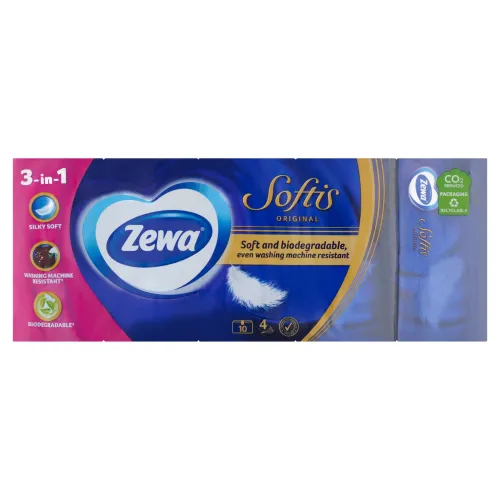 Zewa Softis Original papierové vreckovky 4-vrstvové 10 x