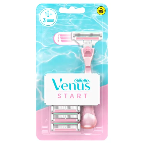 GIllette Venus Start Holiaci Strojček Pre Ženy – 3 Čepieľky