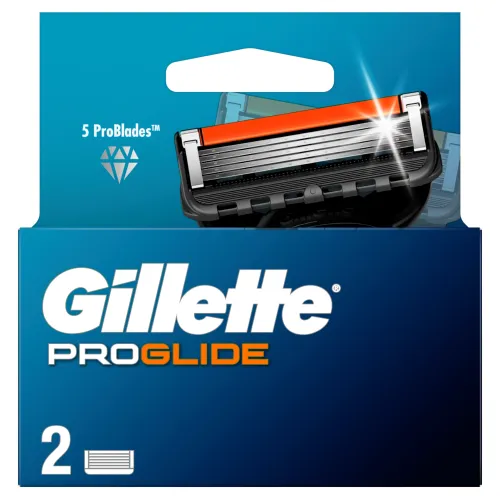 Gillette ProGlide Náhradné Holiace Hlavice pre Mužov, 2 Náhradné Holiace Hlavice