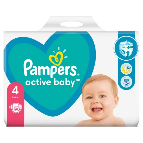 Pampers Active Baby Plienky Veľ. 4 ks90, 9kg-