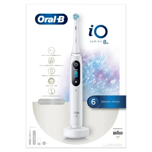 Oral-B iO – 8n – Biela Elektrická Zubná Kefka, Navrhnutá Spoločnosťou Braun