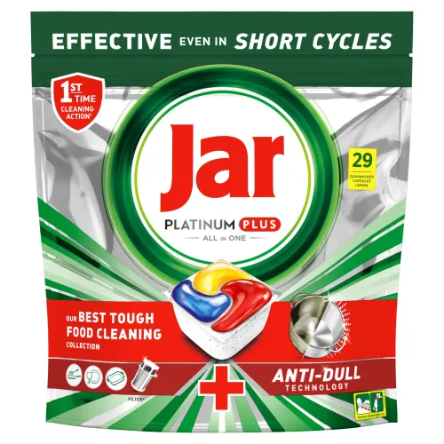 Jar Platinum Plus All In One Tablety Do Umývačky Riadu, Citrón, 29 Kapsúl