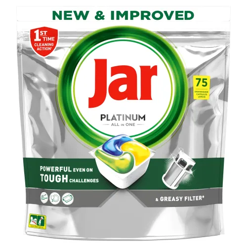 Jar Platinum All In One Kapsuly Do Umývačky Riadu Citrón,  75 Tabliet