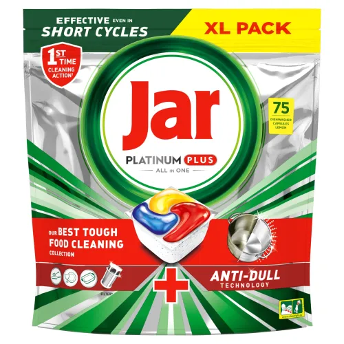 Jar Platinum Plus All In One Tablety Do Umývačky Riadu, Citrón, 75 Kapsúl