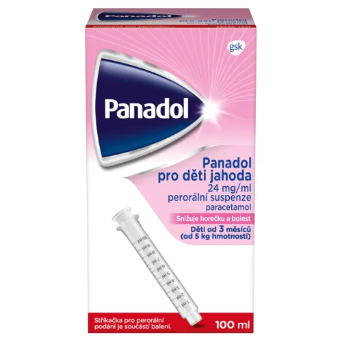 Panadol Pre deti jahoda 24 mg/ml perorálna suspenzia paracetamol