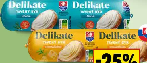 Delikate tavený syr v črievku, klasik a s ementálom