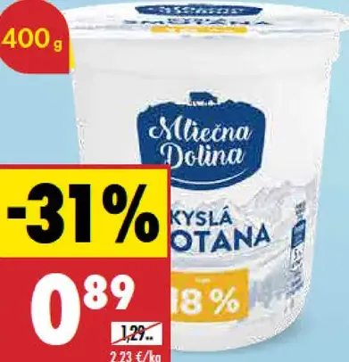 Kyslá smotana 18 % Mliečna dolina