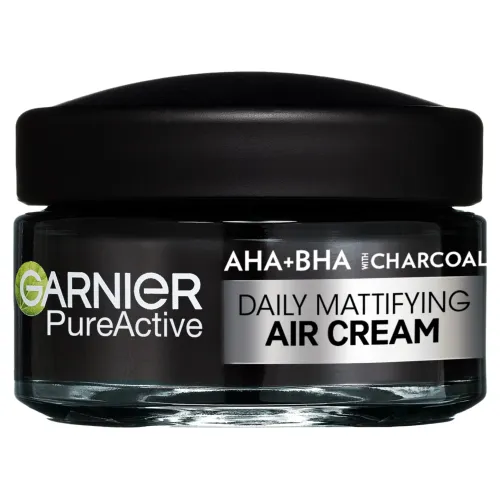 Garnier Pure Active AHA + BHA ľahký denný zmatňujúci krém 3 v1 s aktívnym uhlím