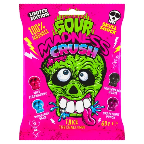 Argo Sour Madness Crush extra kyslé tvrdé dropsy s ovocnou príchuťou