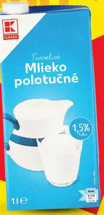 K-Classic trvanlivé polotučné mlieko 1,5 %